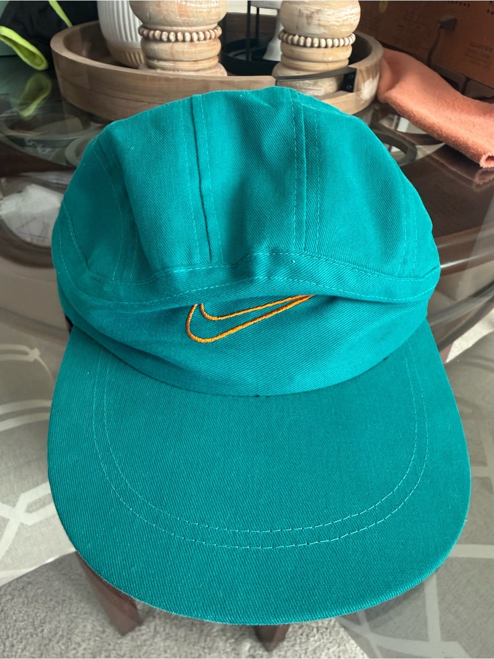 Unisex Nike Teal Cap with Yellow Swoosh